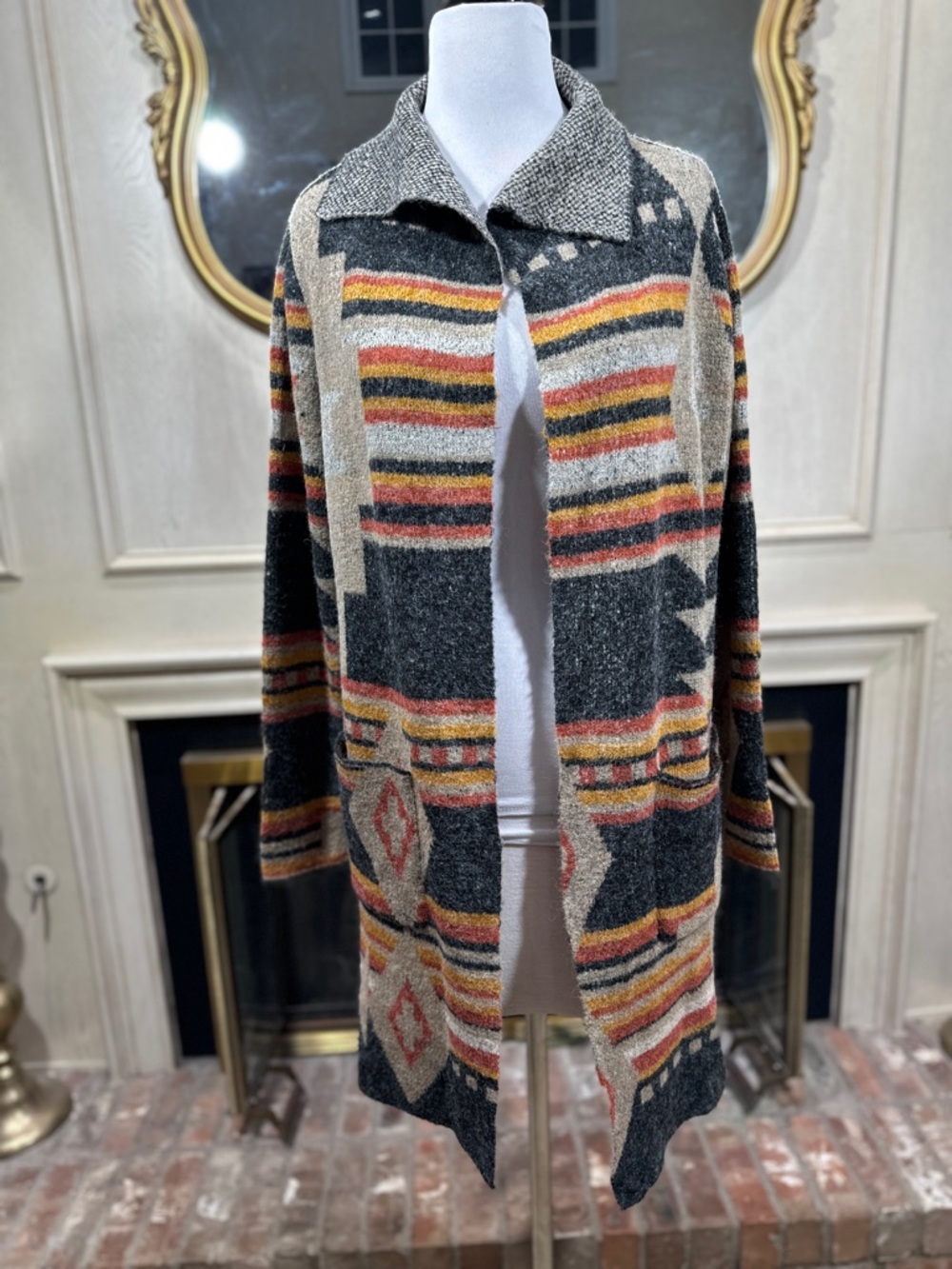 Natural Reflections Cardigan Size S Aztec Western Boho Coastal Cowgirl